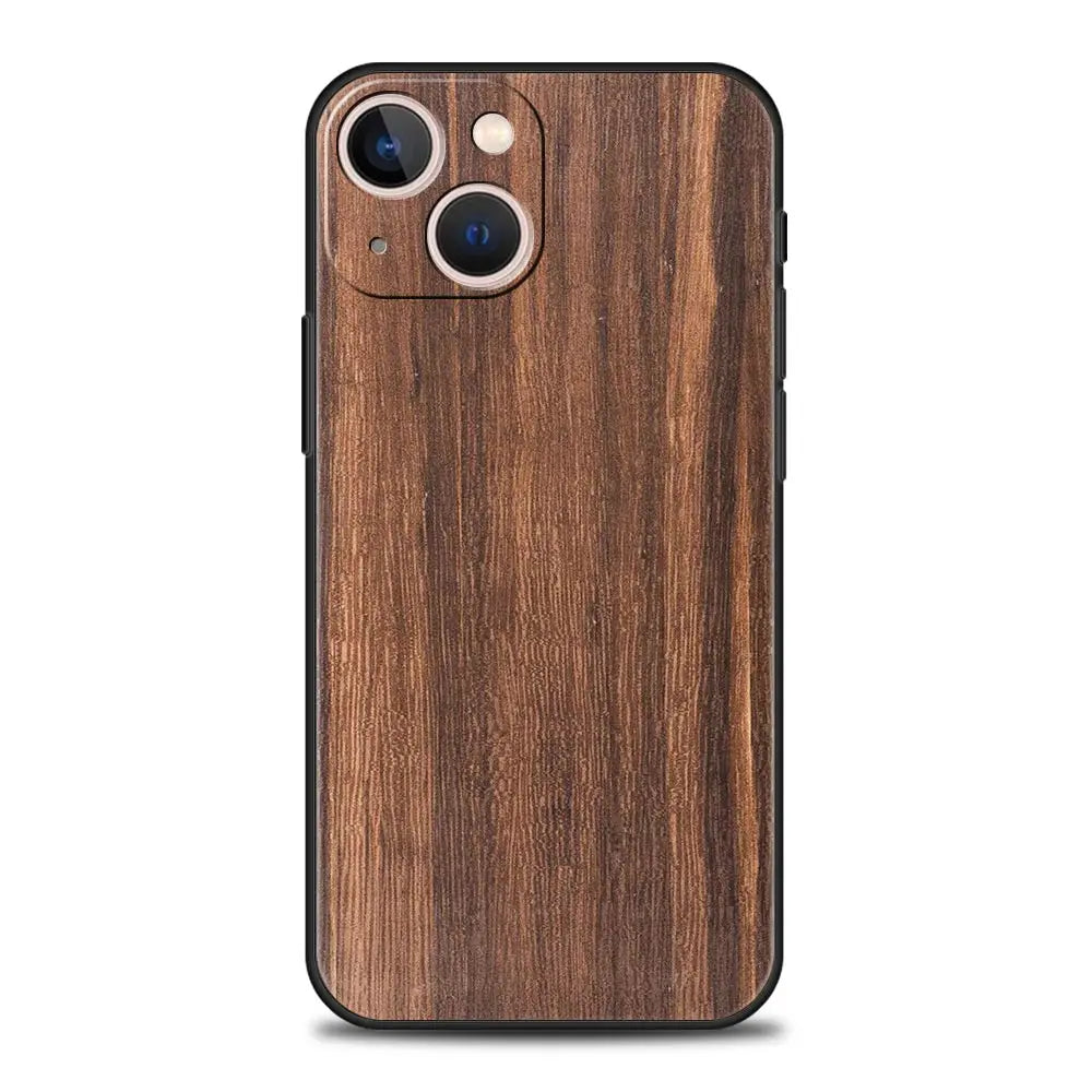 Carved wood phone case for iphone apple 14 13 12 11 pro max mini 7 8 plus xr xs x se 2020 black silicone cover coque