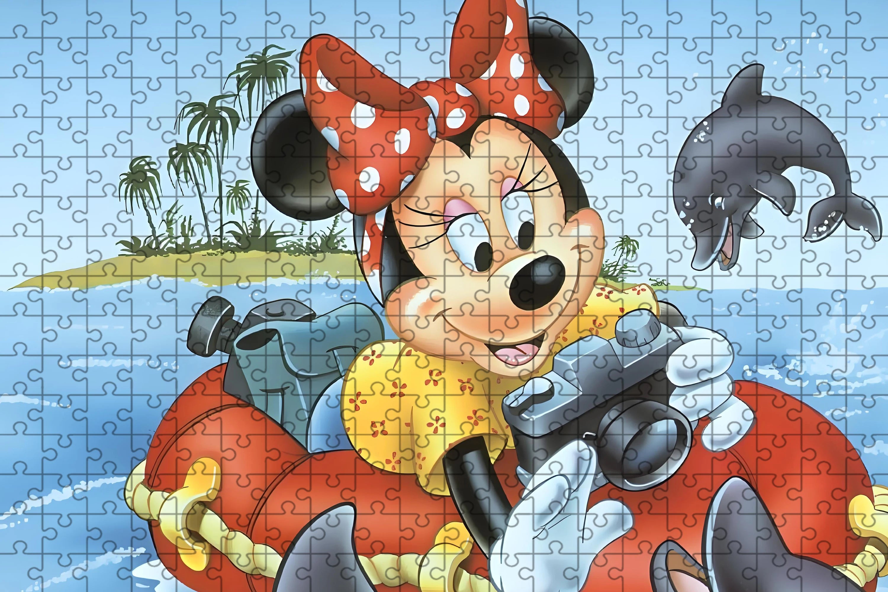 Jigsaw puzzle disney mickey minnie 108/200/300/500/1000 pieces wooden onepiece puzzles for adults toys gifts - c-300pcs