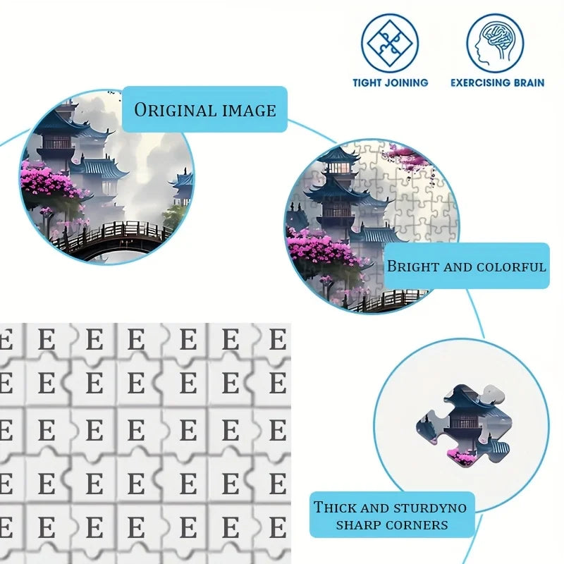 Chinese architecture paper puzzle 300/500/1000pcs jigsaw puzzles for adults livingroom bedroom home decor family fun