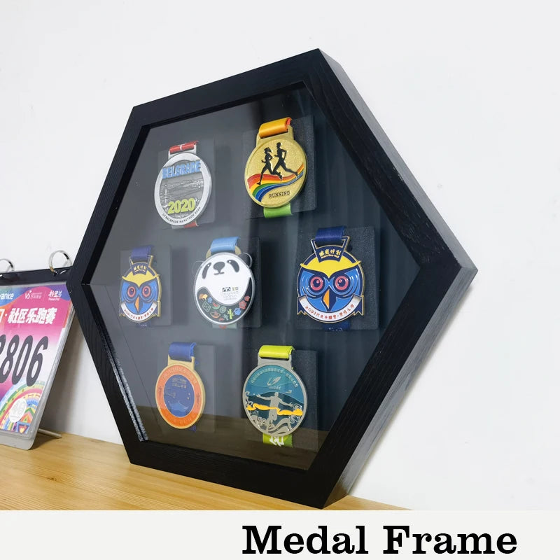 wooden-hexagonal-medals-frames-for-marathon-display-wall-mounted-picture-for-sports-football-running-swimming