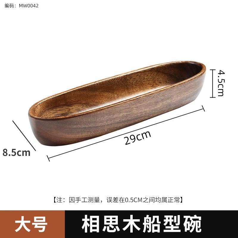 Solid wood tray acacia premium kung fu tea small fruit snacks nuts dessert plate desktop storage tableware - g