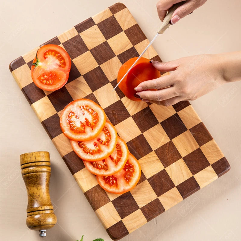 Wxcoo cutting board solid wood household tray mosaic boards wooden chopping blocks kitchenware