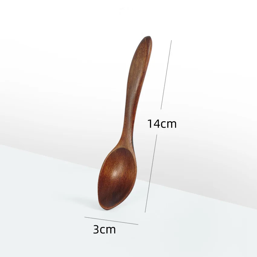 Japanese wooden spoon wood tableware anti-scald tea coffee stirring spoons cooking utensils for kitchen tool soup
