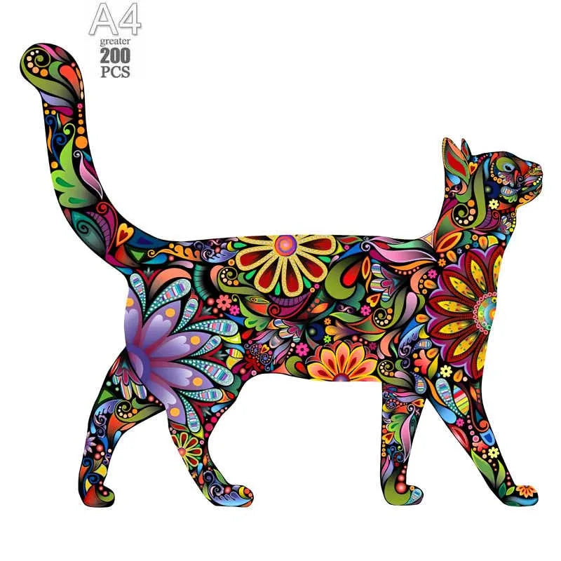 Wooden animal puzzle for kids adults exquisite educational decompression toys creative lovely dog wood jigsaws holiday