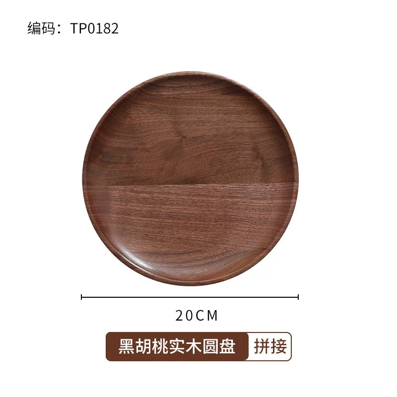 Scandinavian black walnut wood tray rectangular household tea fruit plate high value dinner - tp0182