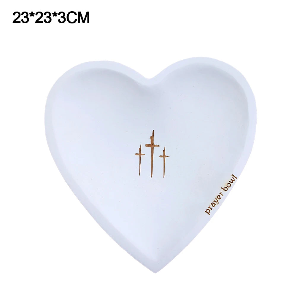 Home decor 23*23*3cm christian bowl decoration craftsmanship of wood heart shaped design thoughtful present