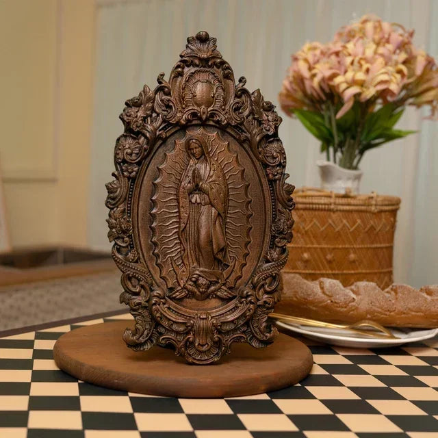 High quality religious wood carving virgin mary statue madonna catholic family church wall decor - retro