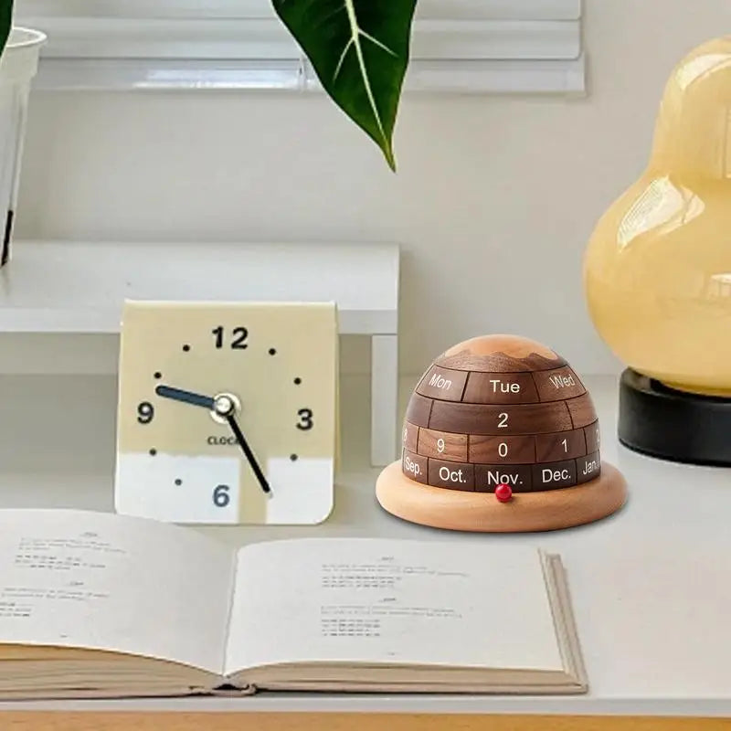 Wood permanent calendar perpetual creative planet wooden desk rustic table decorations reusable block
