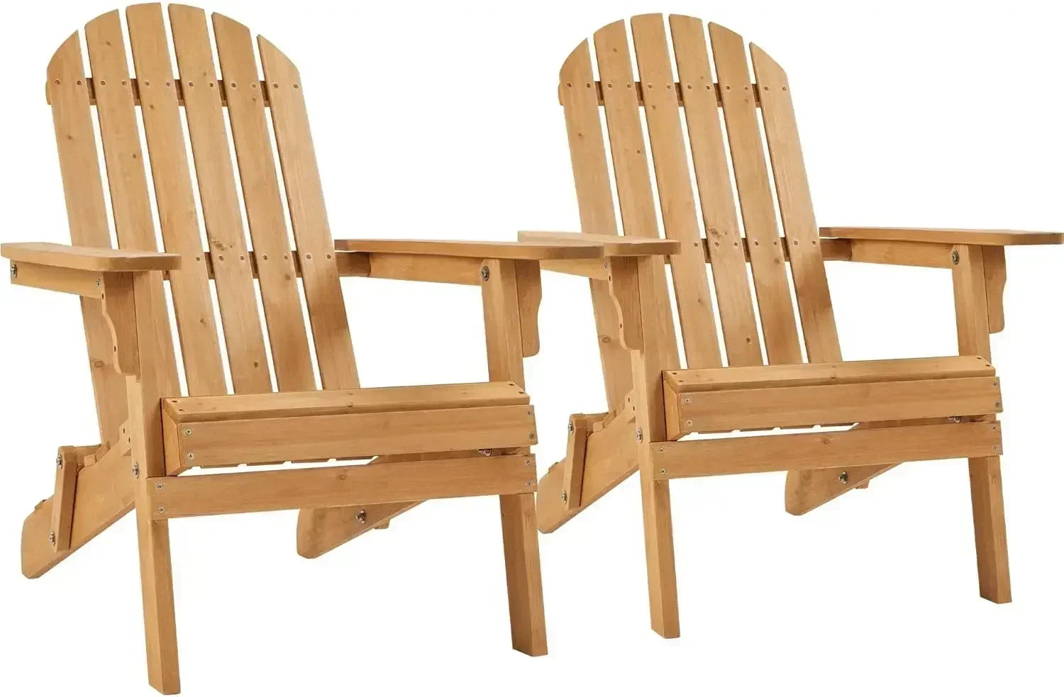 Xmsj-folding adirondack chair set of 2 outdoor 300lbs solid wood garden chair， fire pit lounge chairs