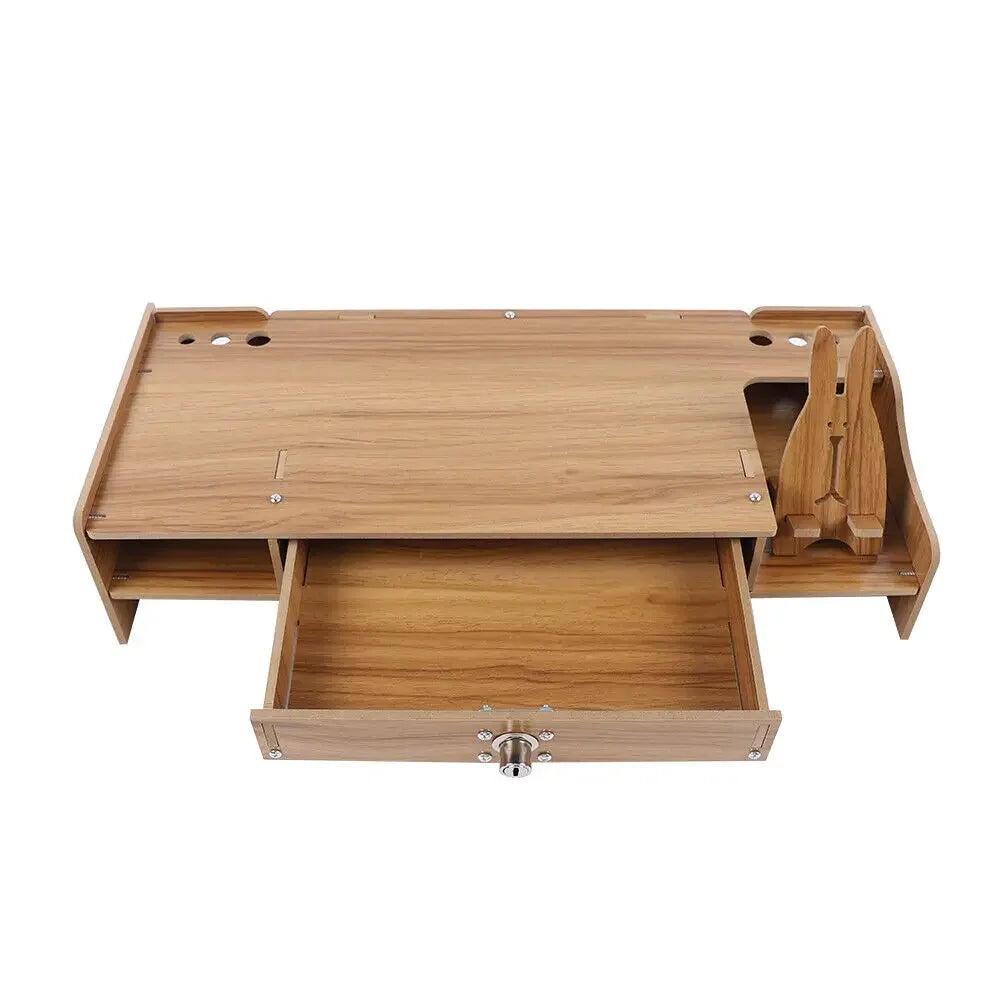 Wood monitor riser with drawer computer/laptop/pc stand for desk organizer
