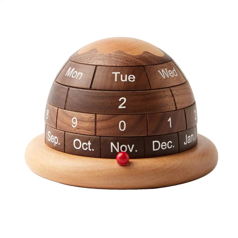 Wood permanent calendar perpetual creative planet wooden desk rustic table decorations reusable block - a / united