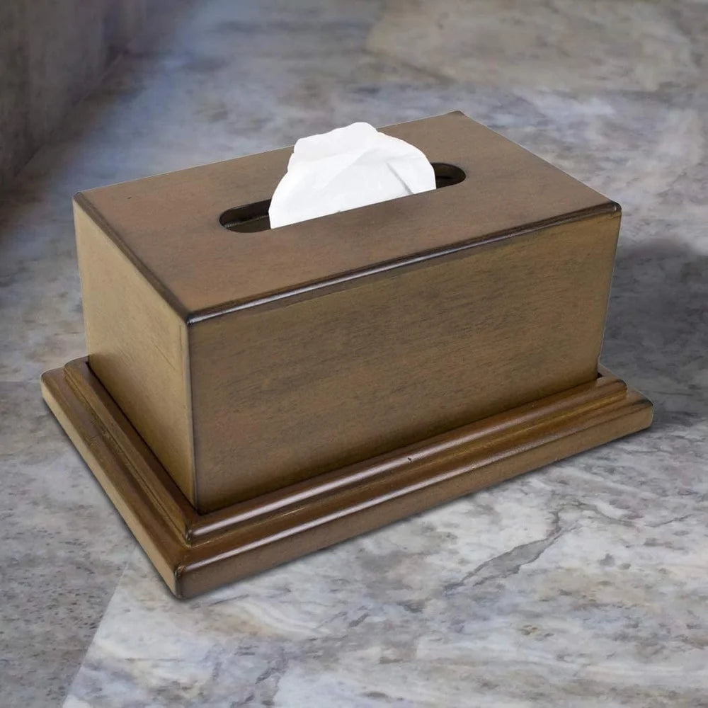 Hidden gun compartment wood tissue box valuables organizer nightstand storage felt-lined security accessory home decor