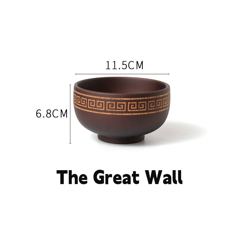 Wooden soup bowl japanese style wood rice salad food container large small for kids tableware utensils - 01