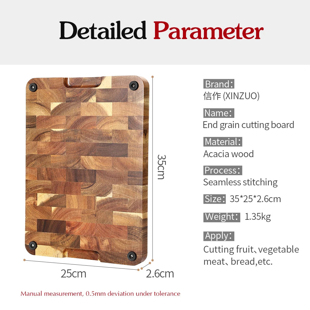 Xinzuo acacia wood cutting board cut bread fruit meat quality kitchen wooden chopping blocks non-slip tools
