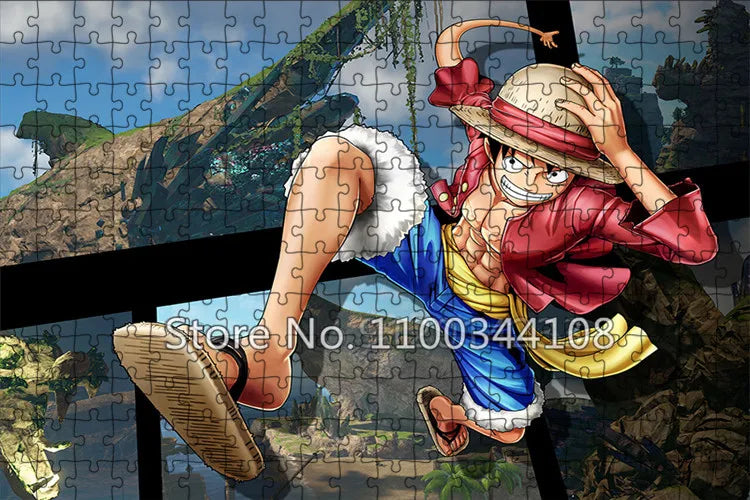 300/500/1000 pieces jigsaw puzzles one piece japanese anime puzzle cartoon picture splicing handmade toys for children