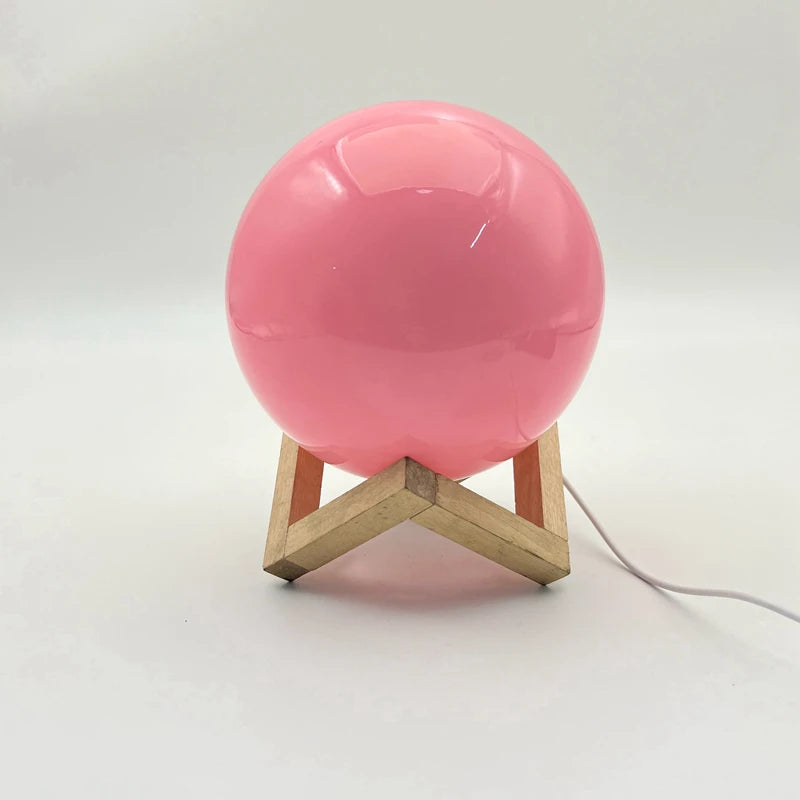 Modern and simple wooden round ball decorative small table lamp bedroom bedside living room to add atmosphere environm