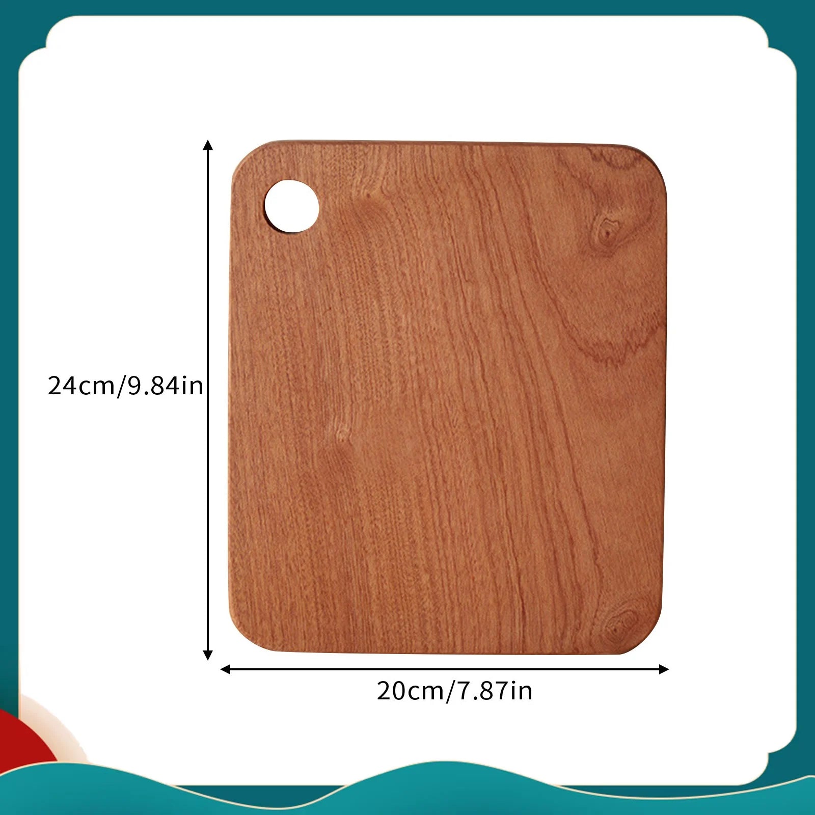 Carved wooden cutting board fruit water cup children’s dining plate steak - 24x20x2cm / one size