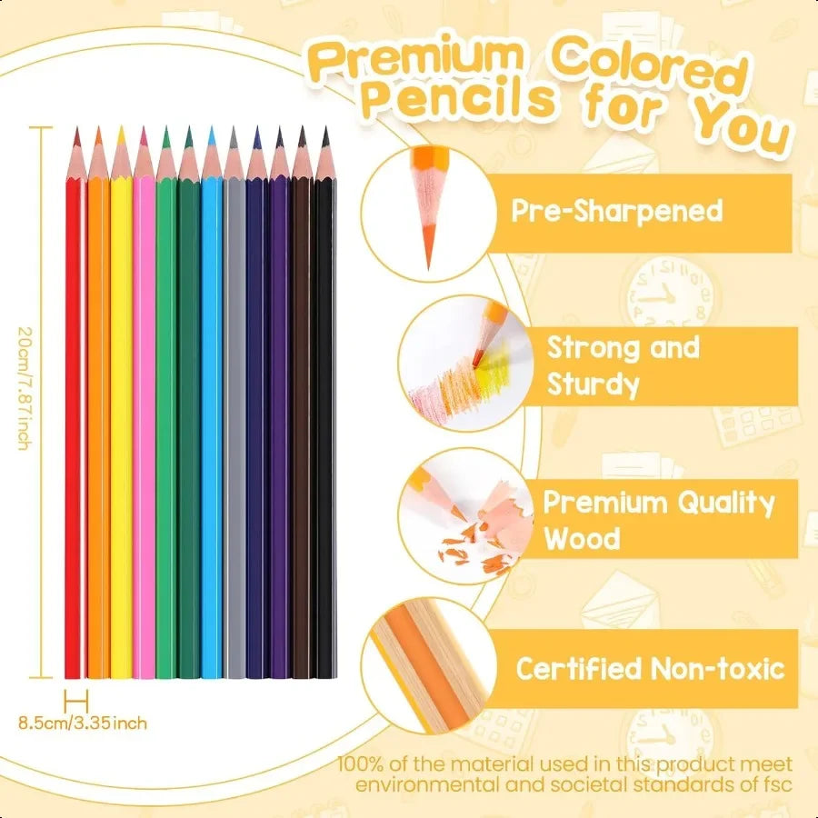 168 packs colored pencils bulk classroom for 12 assorted colors coloring pencil set plus 16 sharpeners presharp