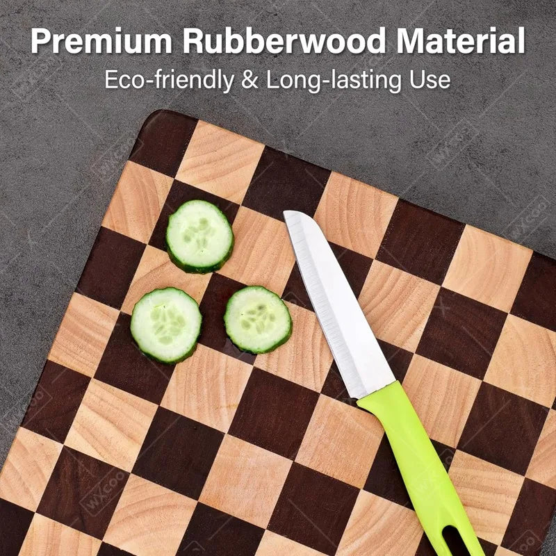 Wxcoo wood cutting board splicing checkerboard boards for kitchen counter cut fruit vegetable chopping gadget