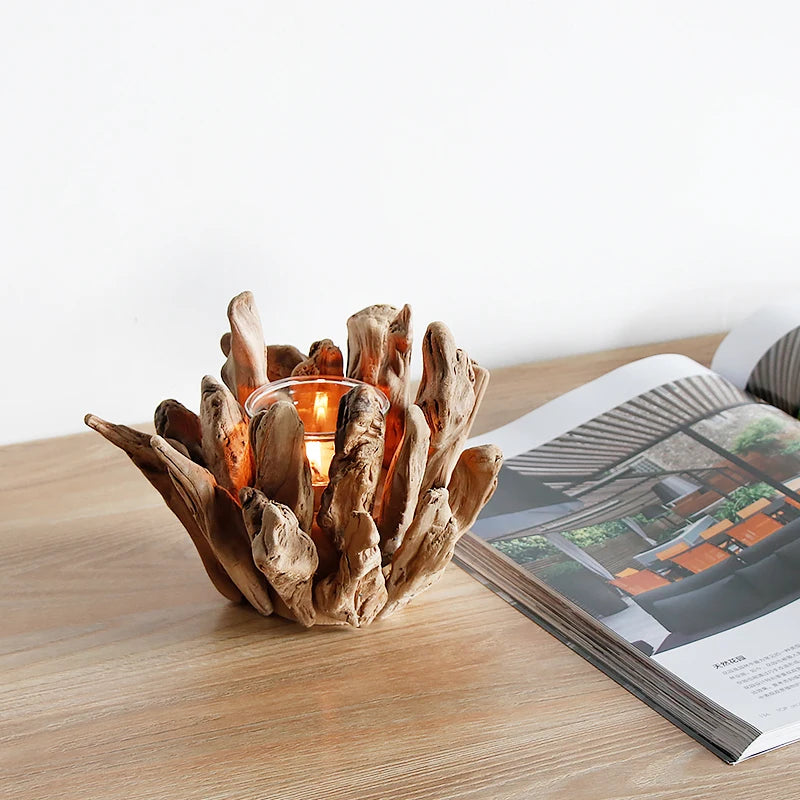 European style wooden candle holders light stand romantic candlelight dinner accessories home decoration small