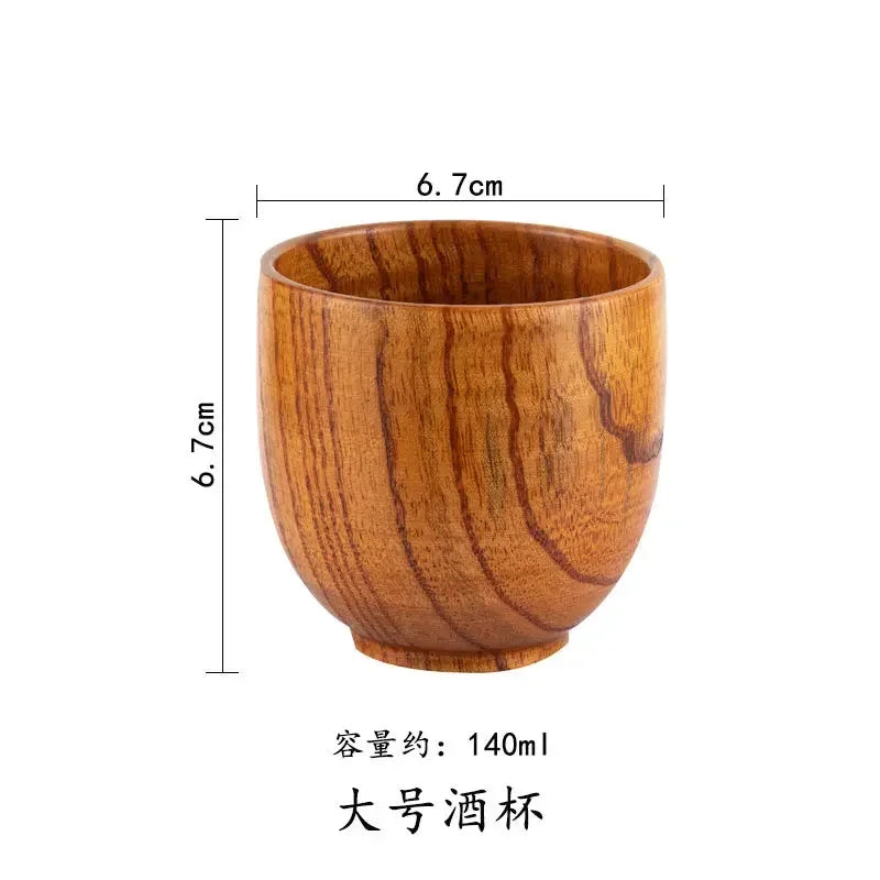 Wooden big belly cups handmade jujube wood handle beer tea coffee milk water cup kitchen bar drinkware for 1pc - large