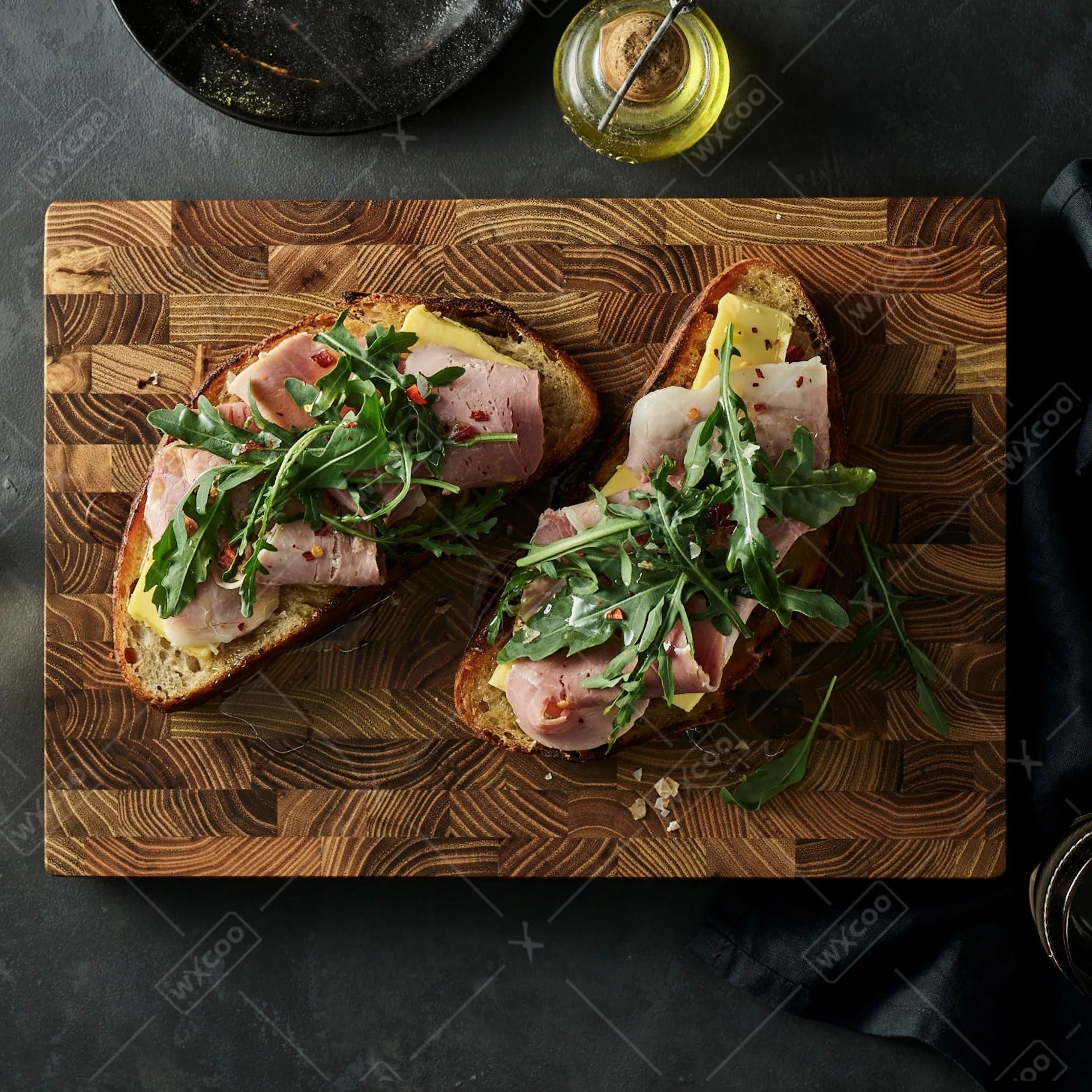 Teak wood cutting board for kitchen solid chopping acacia wooden checkerboard splicing thicken cut fruit