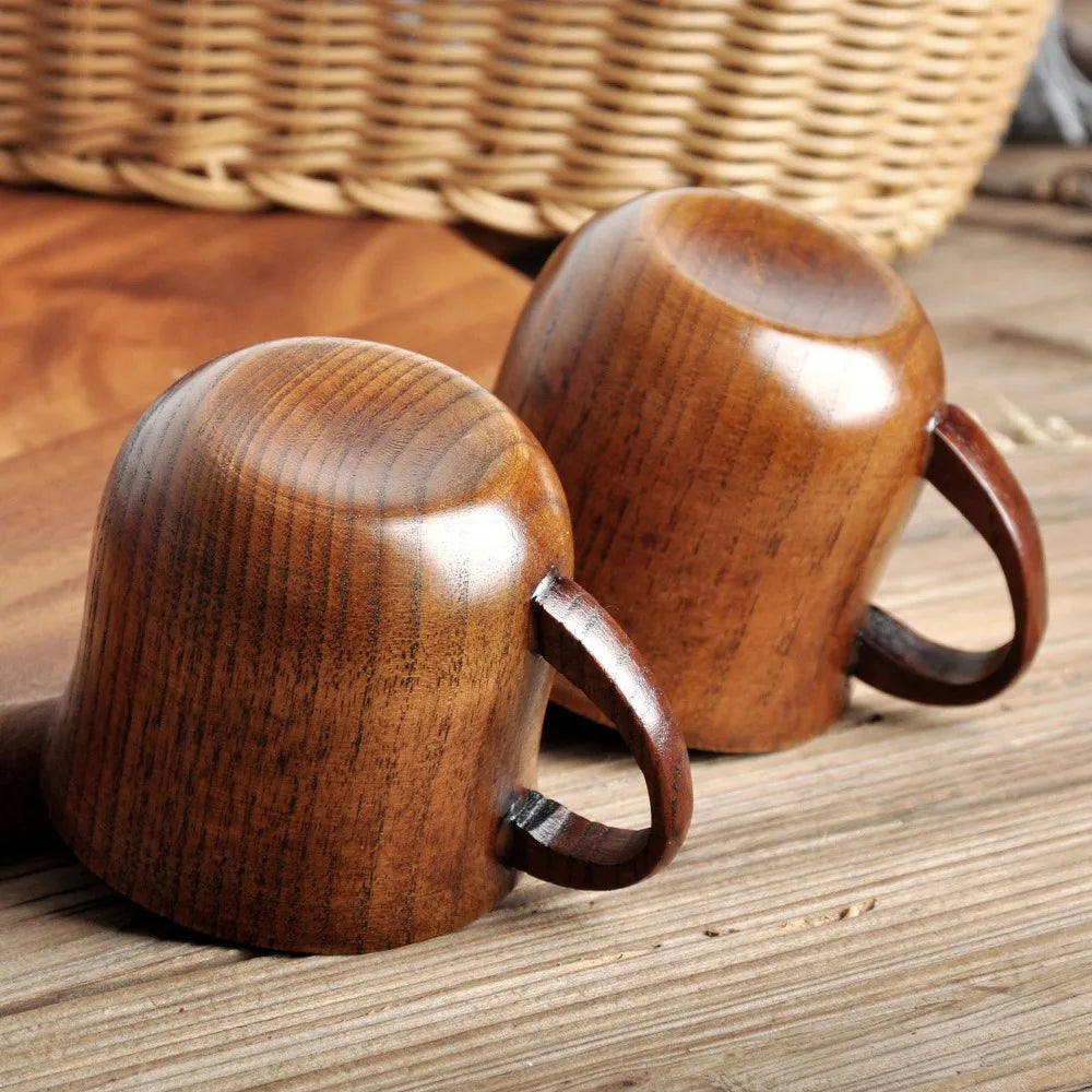1/2/4 pack wooden drinkware water cup 200ml natural solid wood coffee suitable for drinking tea milk and other drinks