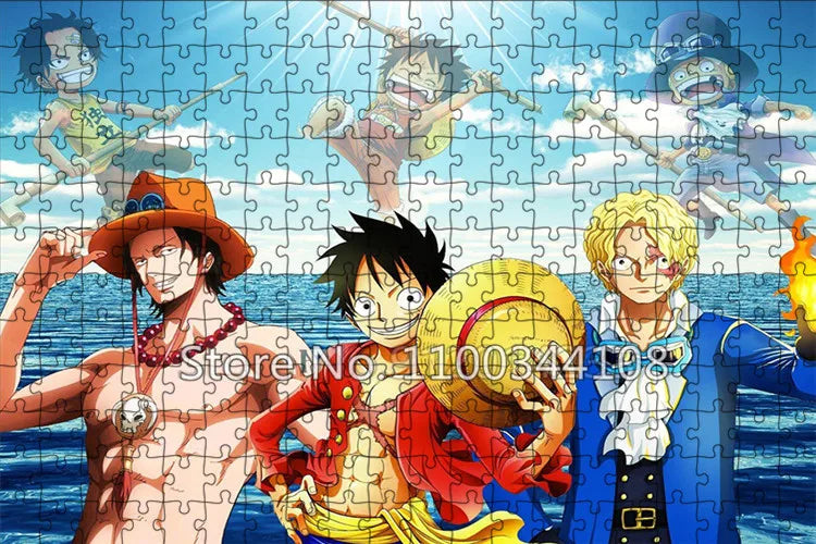 300/500/1000 pieces jigsaw puzzles one piece japanese anime puzzle cartoon picture splicing handmade toys for children