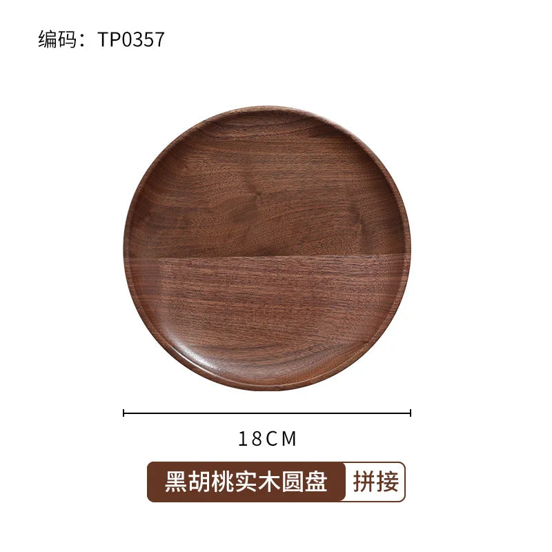 Scandinavian black walnut wood tray rectangular household tea fruit plate high value dinner - tp0357