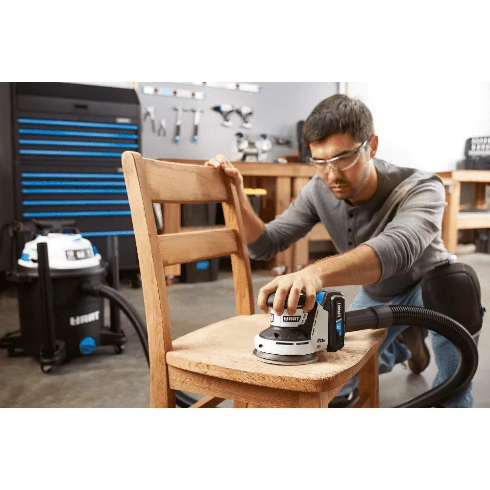 Hart 20v random orbit cordless sander electric power tool with dust bag for woodworking sanding home projects - only