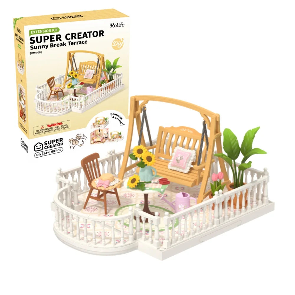 Robotime diy miniature dollhouse kit with accessories model supply store led to build decent birthday gift - sunny