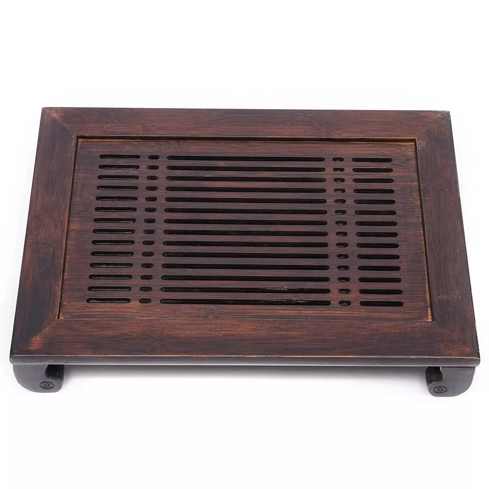 Bamboo wood tea tray with drainage - water storage board for kung fu