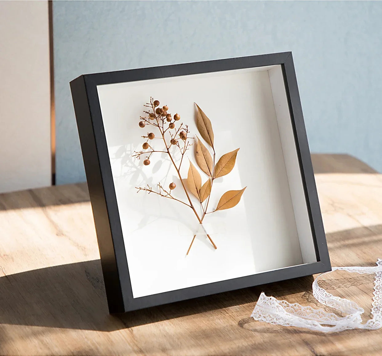 2pcs 3d photo frames wooden picture frame depth 5cm nordic shadow box dried flower specimens holder handmade diy gift