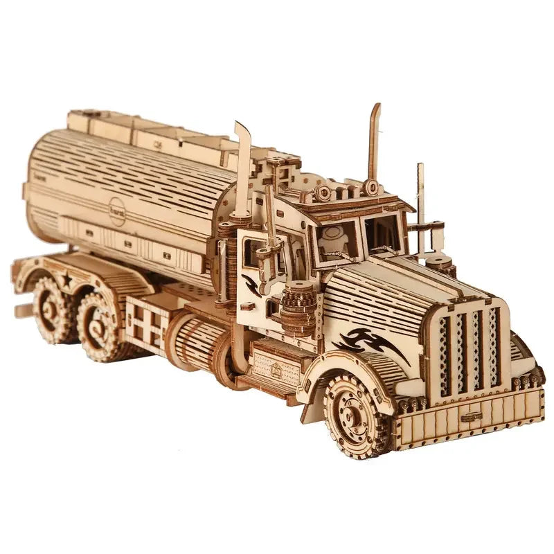 3d wooden puzzles oil tank truck assembly model kitdetailed diy engineering vehicle stress relief puzzle toy & creative