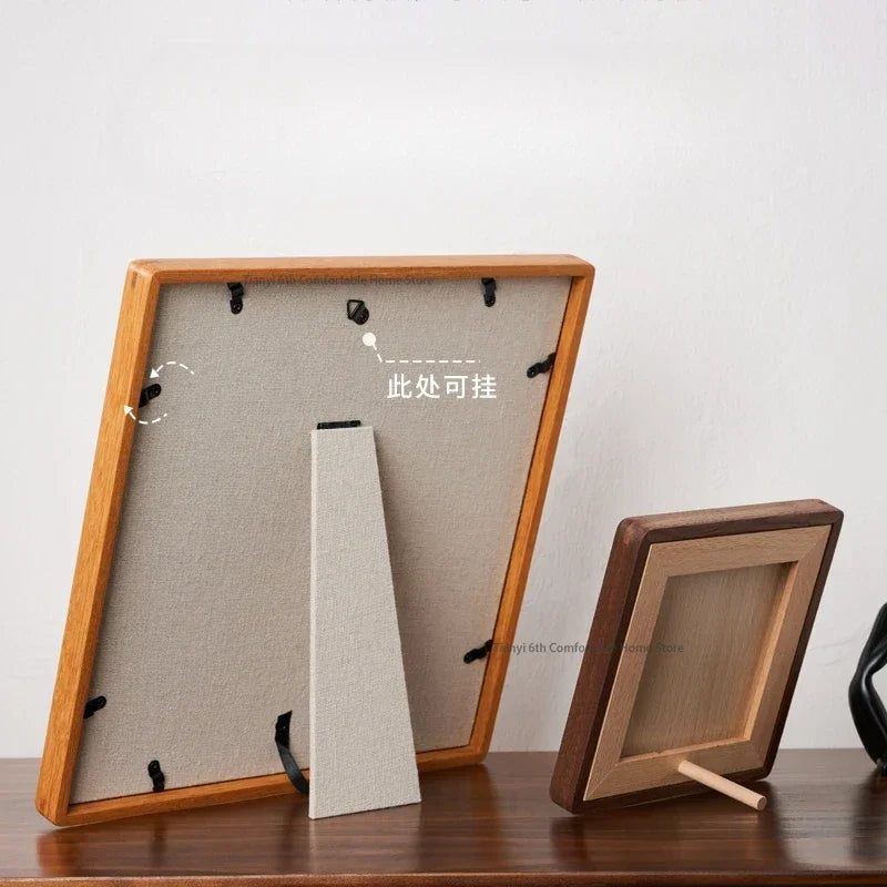 Solid wood picture frame square originality living room desktop bedroom display stand home decor cadre photo fypf