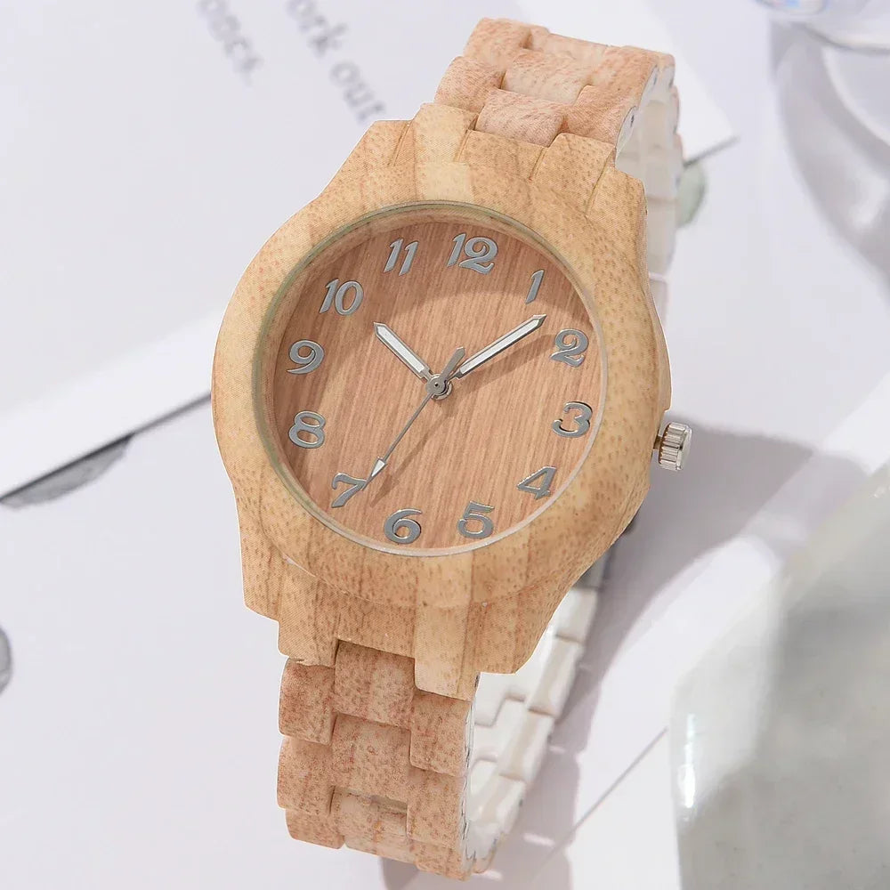 Luxury watches women wood grain simple quartz wristwatch ladies simplicity retro men design clock relogio mujer