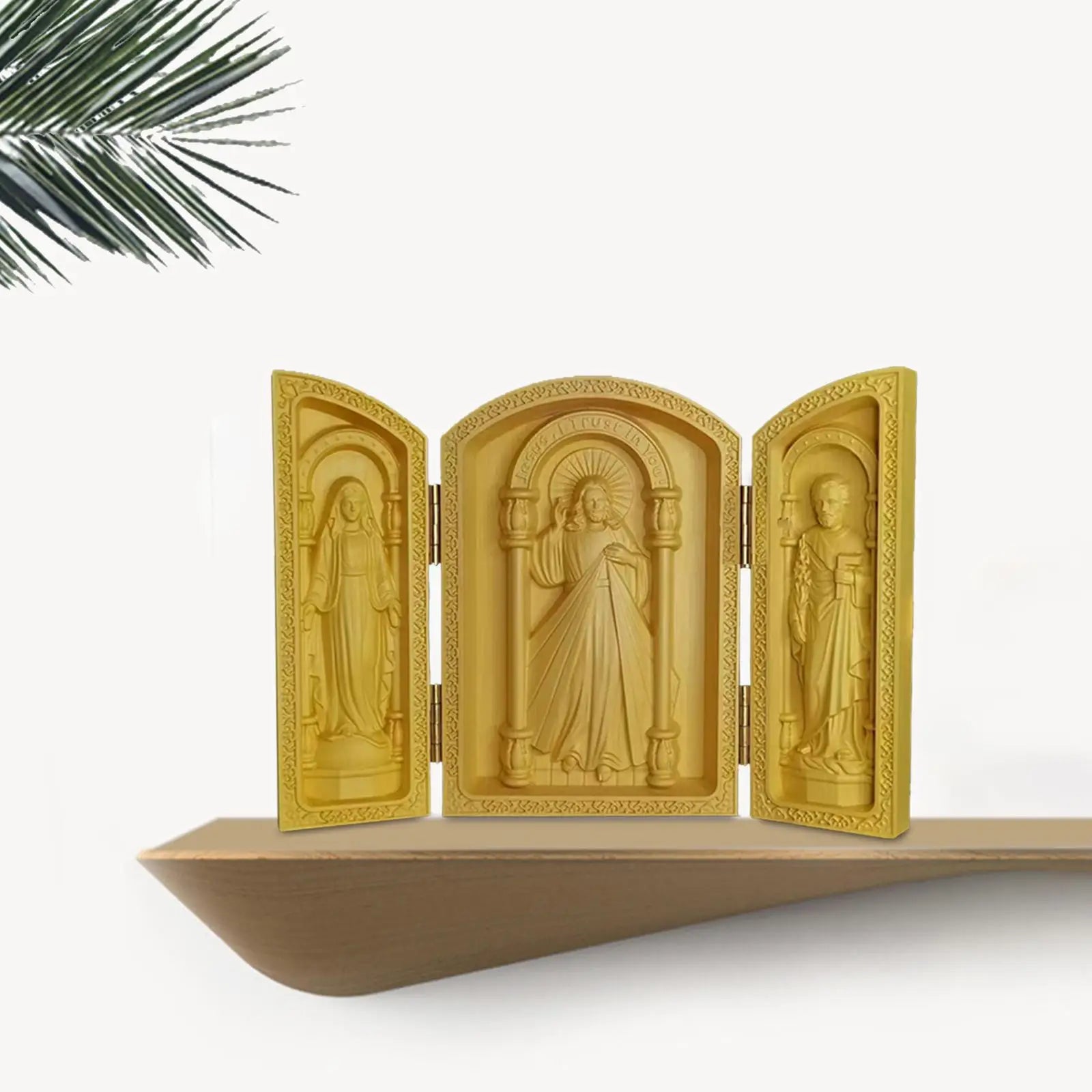 Holy figurine wood carving ornament catholic religious collection statues decorative for shelf office chapel decoration