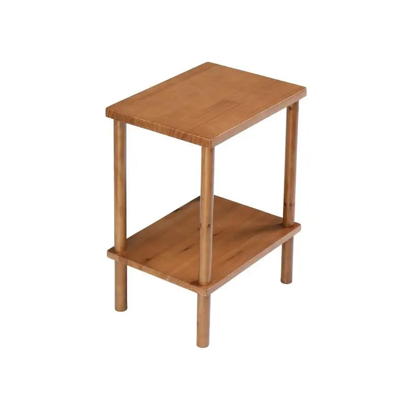 2-tier wooden end table outdoor side with storage shelf small patio coffee weather-resistant for indoor/outdoor - item