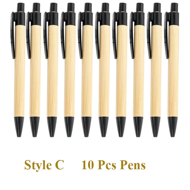 10pcs personalized bamboo pen engraved custom logo name pens wedding gift favors for guest baby shower decoration