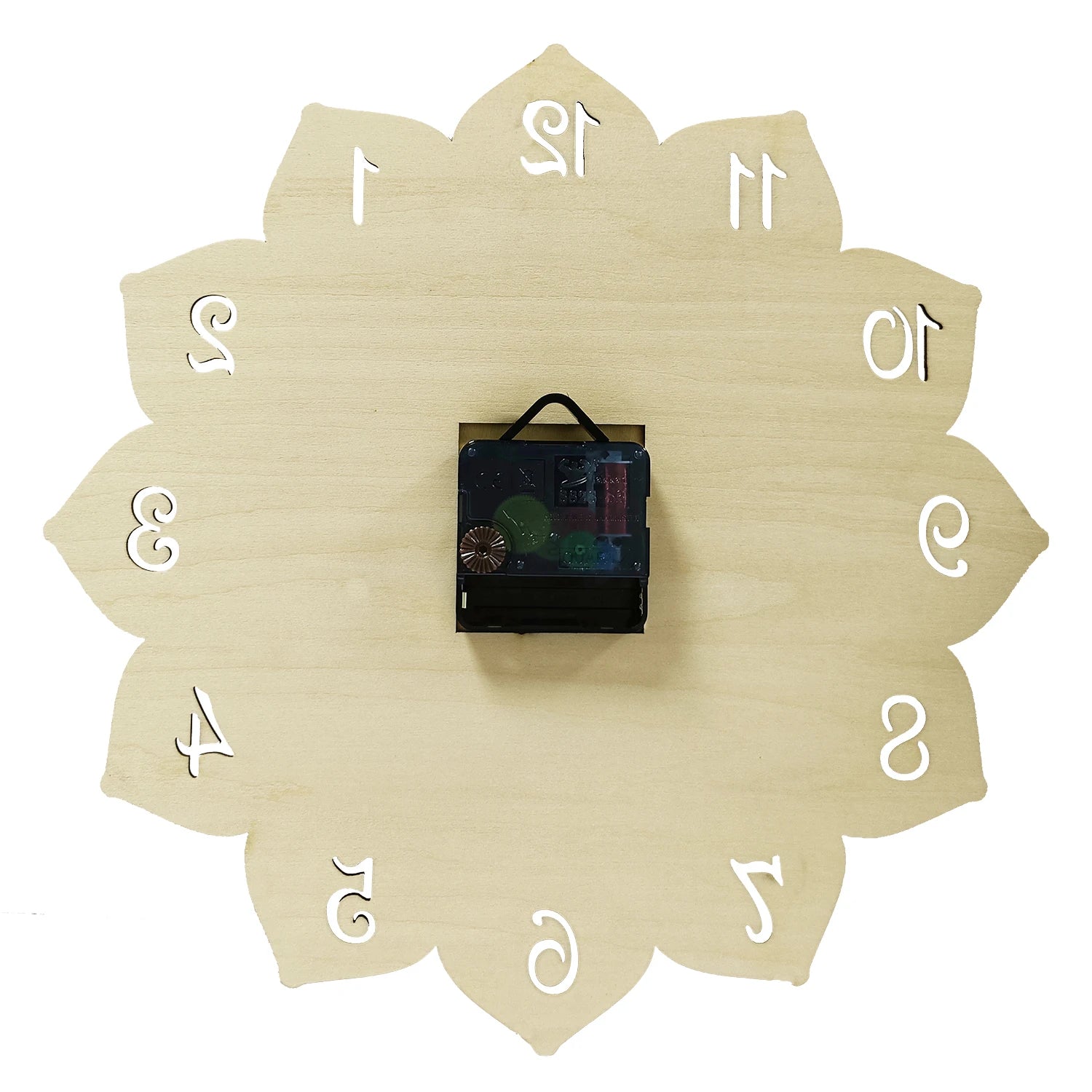 Mandala wooden wall clock for yoga studio floral art natural rustic home decor timepieces layered lotus silent quartz