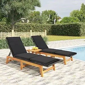 Sun lounger with table tanning chair backyard furniture patio daybed sofa pool suitable for beach lawn poolside garden