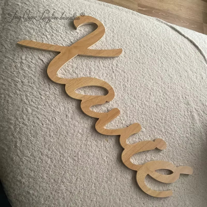 Custom personalized wooden name plaque for kids room nursery wall decor boys and girls