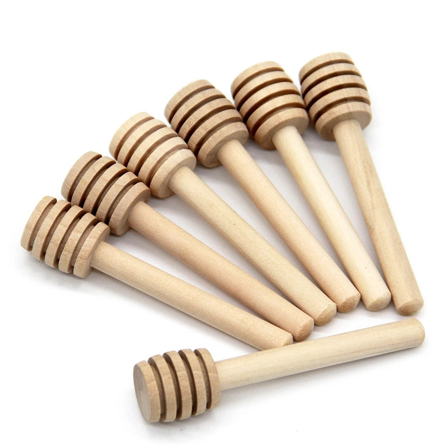 10/30/50pcs high quality honey stir bar mixing handle jar spoon natural wooden stick spoons kitchen tools
