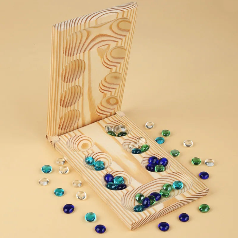 Mancala board game - fun classic table with wooden for adults & kids