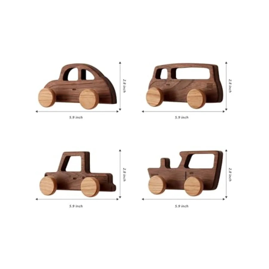 Heavy duty walnut carshaped wall mount coat hooks for room bathroom nursery entryway door 4 pack wooden ideal hanging