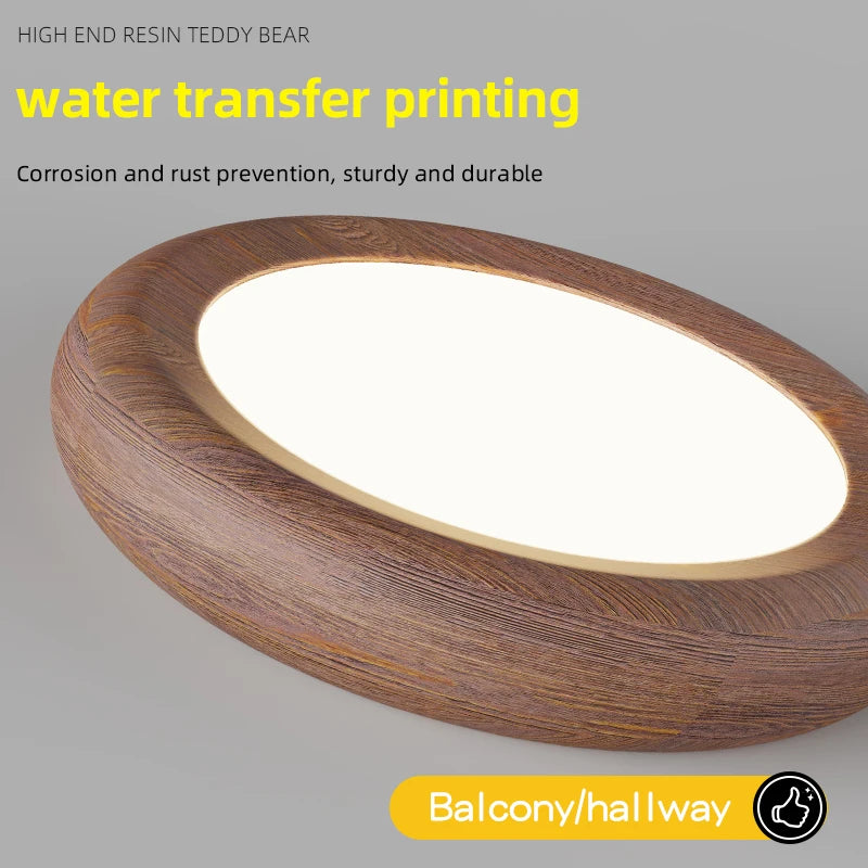 Wood grain retro led ceiling lamp balcony hallway lights nordic modern home decor aisle cloakroom bedroom pendant