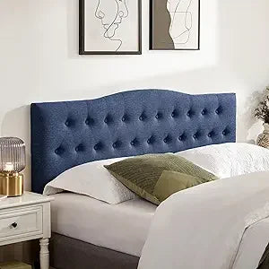 Tufted upholstered headboard queen size sturdy and durable solid wood bed headboard fabric adjustable height from 37