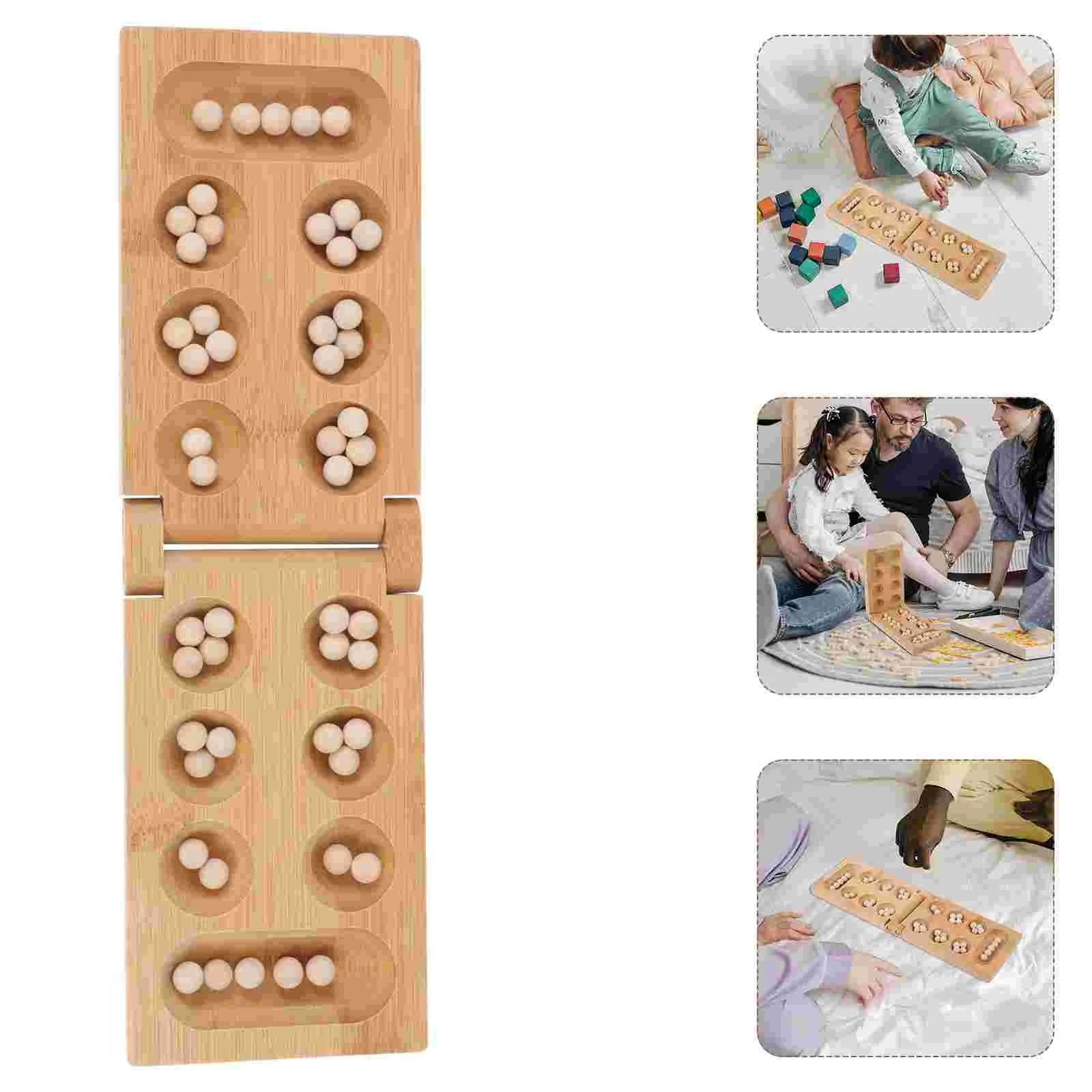 Game mancala board chess games african kids wood checkers wooden travel folding set family toy puzzle strategy brain