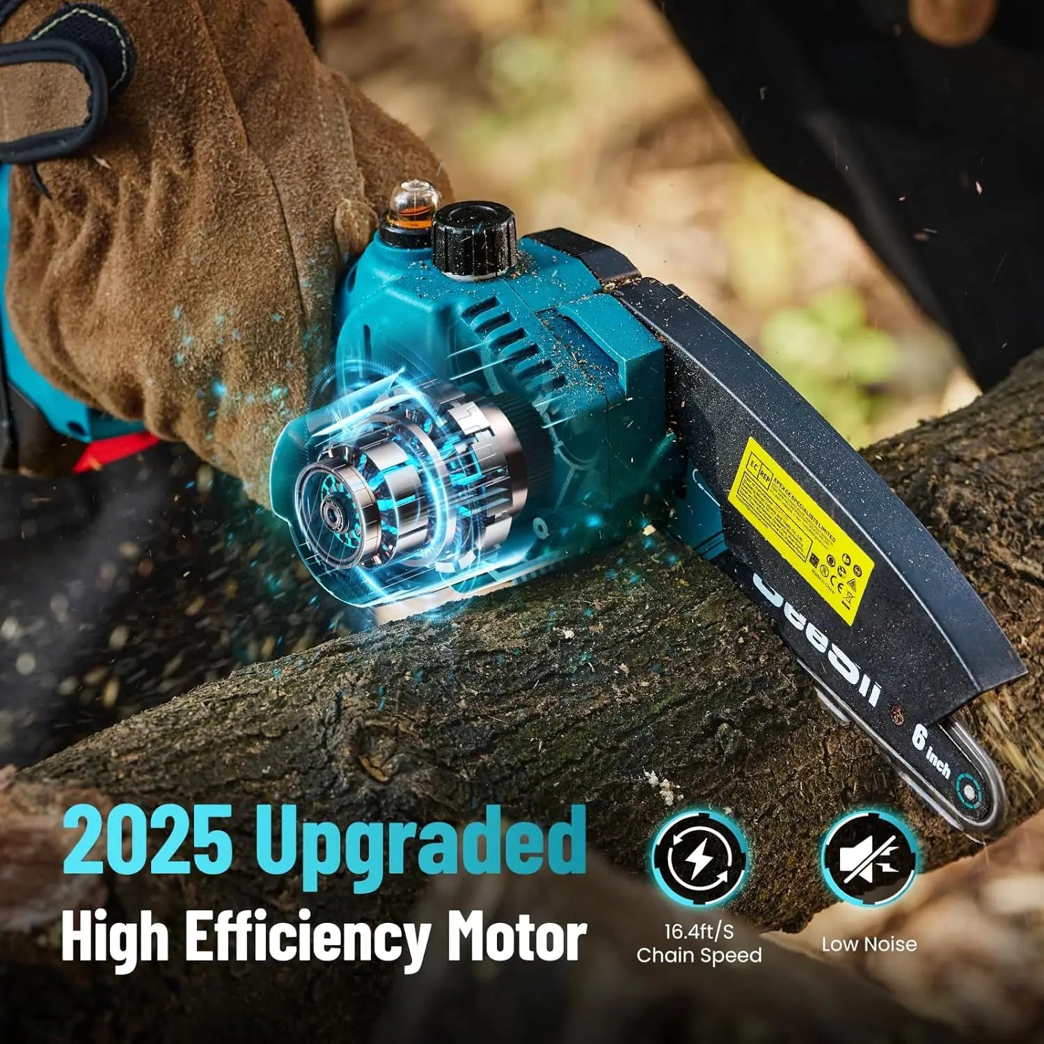 Seesii 6 inch cordless mini chainsaw electric saw rechargeable woodworking garden pruning tools for makita 18v battery