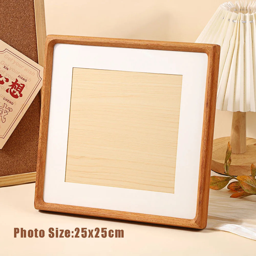 Square teakwood photo frame high-grade 10x10cm 20x20cm 25x25cm wedding picture stand for pictures home desktop decor